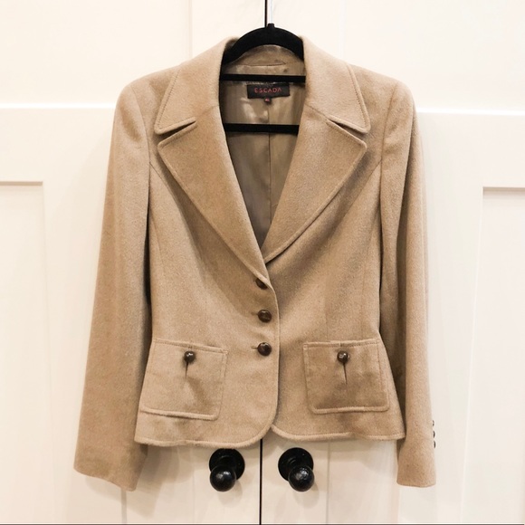 Escada Jackets & Blazers - Vintage Escada Angora & Camel Blazer Size 40 US 10